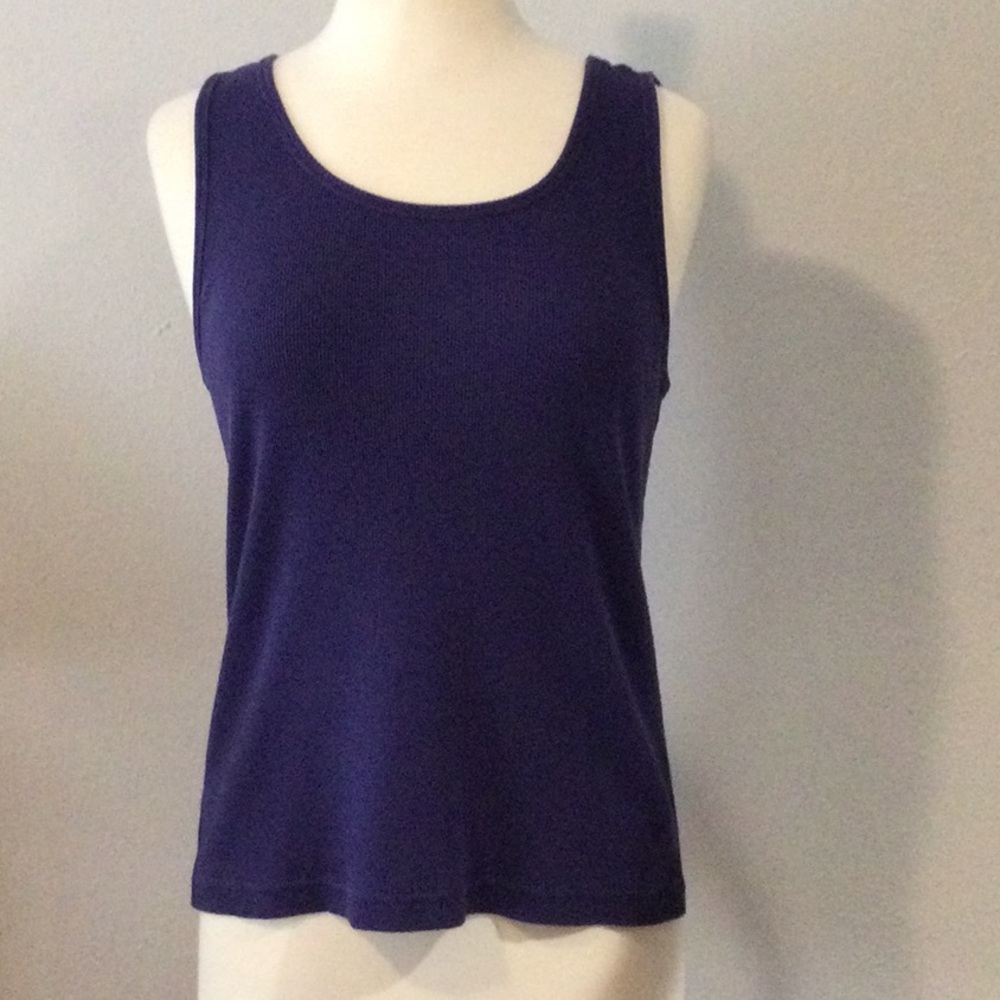 Chico's Tank Women's Size 2/L/12 Purple Cotton Rib Knit